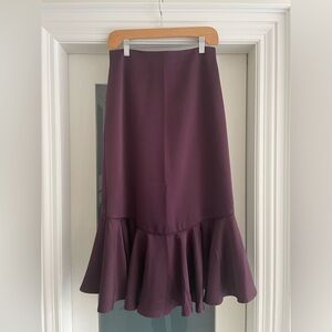 NWT Jacob Satin Ruffle Skirt, size 5/6, Eggplant Purple